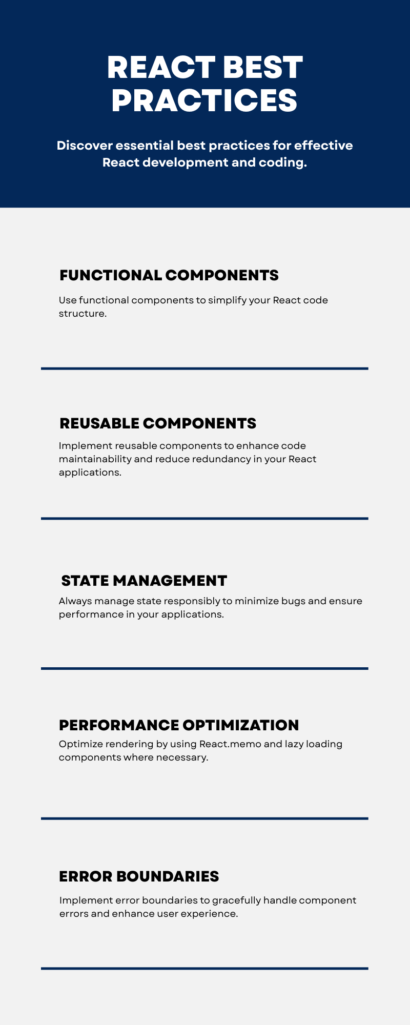 React best practices infographic by Carine Todmia
